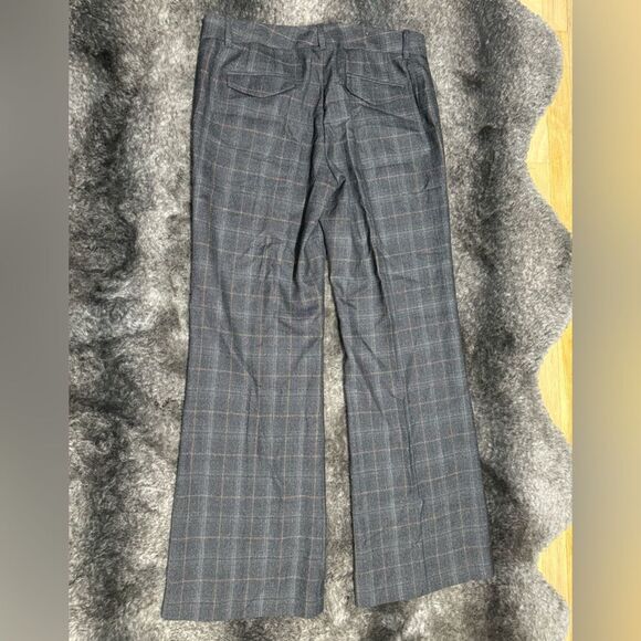 Calvin Klein Women 4 Charcoal Plaid Rayon Blend Wide Legs Casual Carrier Pants - Picture 12 of 12